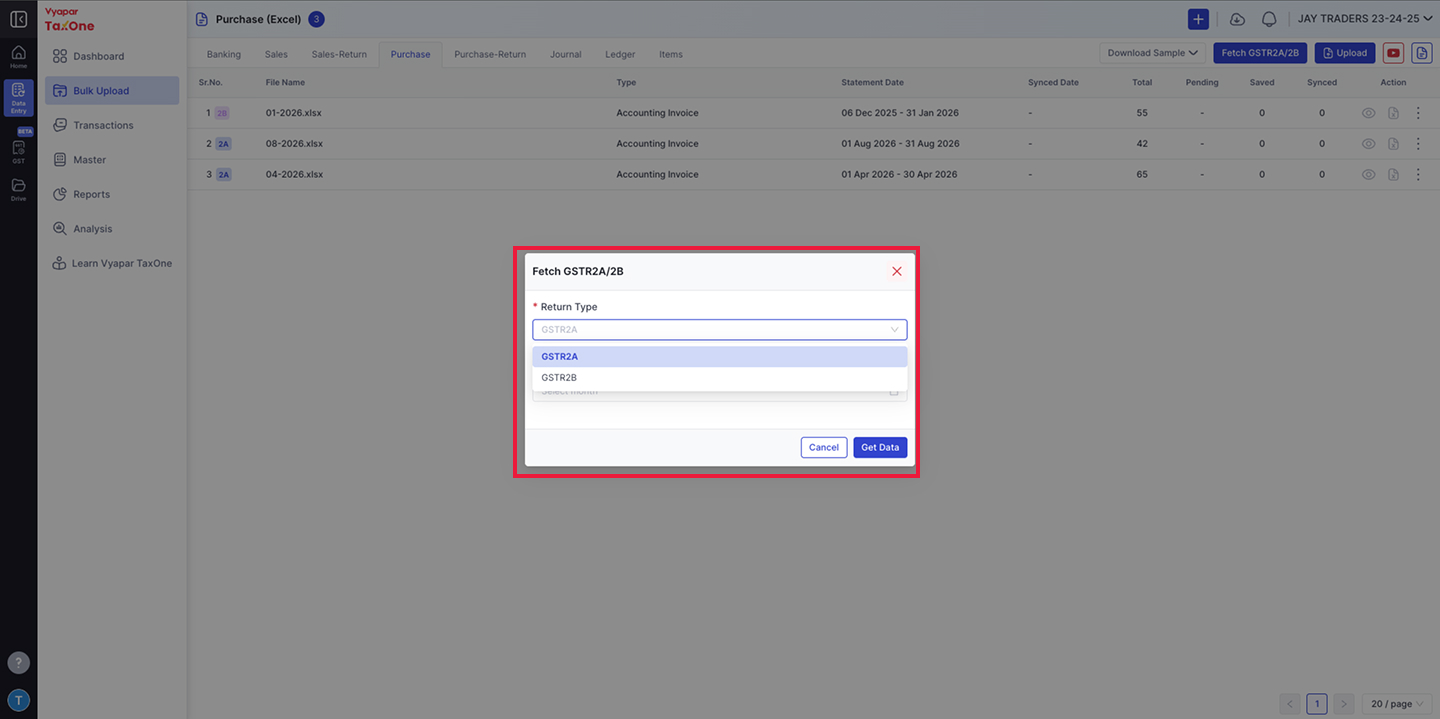 Step 2 - Return Type Selection