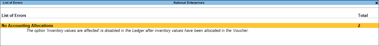 No Accounting Allocation